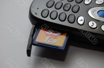 Photo of the mobile Phone and flash-card
