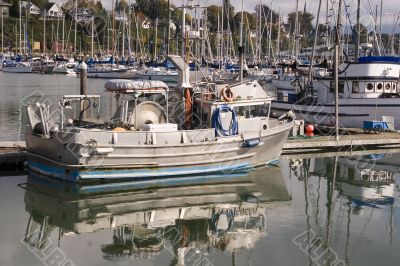 Old Grey and Blue Boat