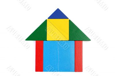 Baby blocks figure - house
