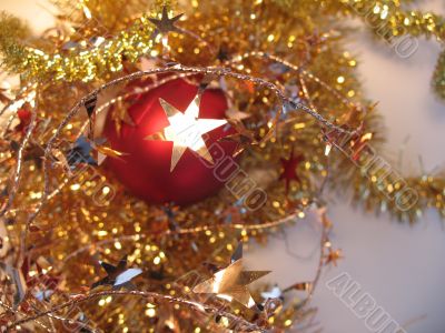 Golden christmas stars