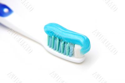 Close up of toothbrush with gel