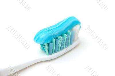 Close up of toothbrush with gel