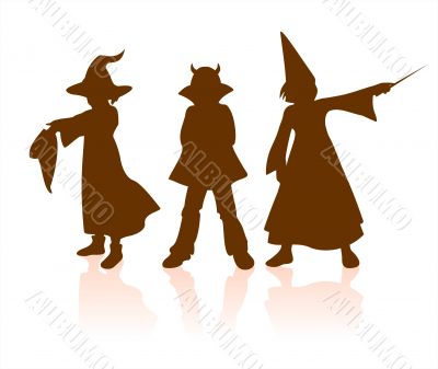 children halloween silhouettes