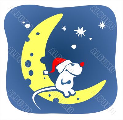 christmas mouse and moon christmas mouse and moon