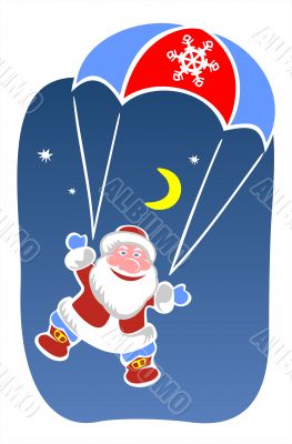 santa claus and parachute santa claus and parachute