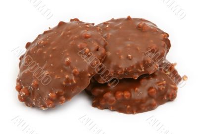 three chocolate cookies