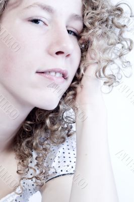 Girl with curly hair