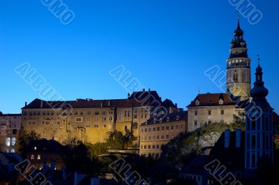 Old castle in Cesky Krumlov - night shot