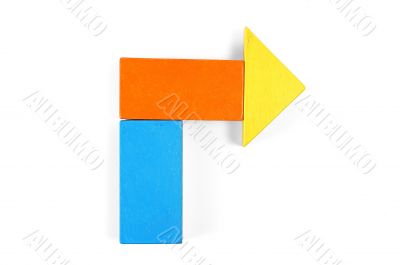 Baby blocks figure - arrow Baby blocks figure - arrow