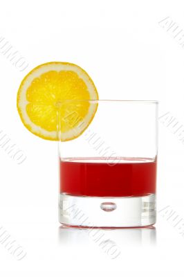 Fresh juice with lemon slice