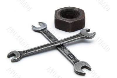 Old wrenchs &amp; Nut