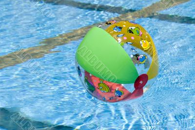 Inflatable ball in pool