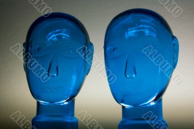 glass dark blue heads