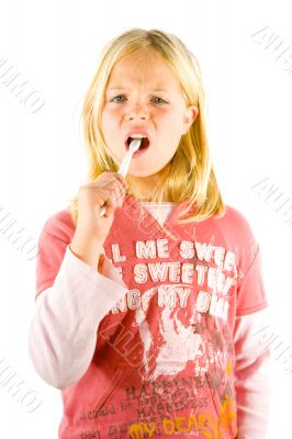 Little girl brushes her teeth Little girl brushes her teeth
