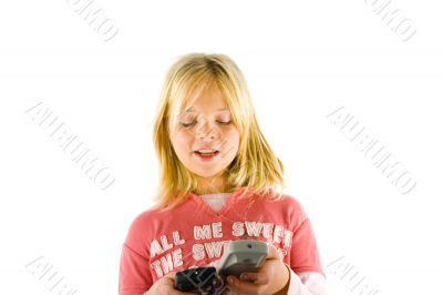 Young girl watching TV