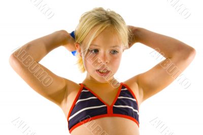 Girl having fun on the beach