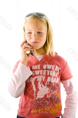 Young girl on the phone