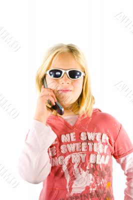 Young girl on the phone