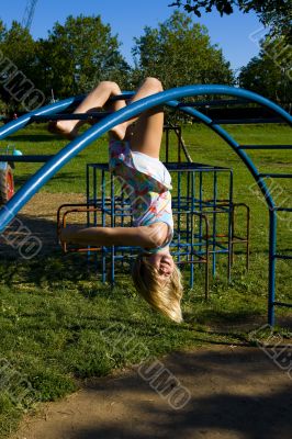 Girl upside down