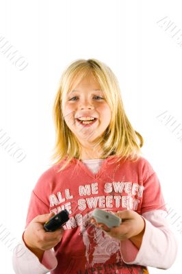 Young girl watching TV