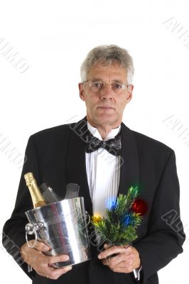 man in tuxedo with christmas man in tuxedo with christmas