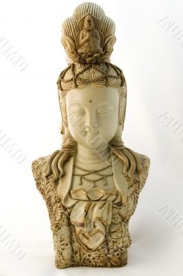 Isolated Buddha sculpture