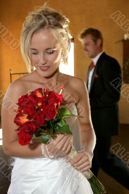 Wedding Couple standing in church