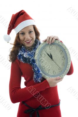 Beautiful woman  with  hour