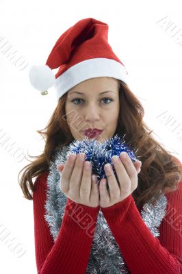 Beautiful woman with gift