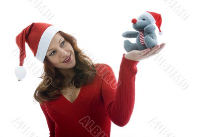 Beautiful woman with gift