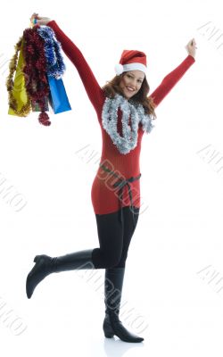 Beautiful woman with gift