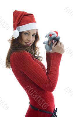 Beautiful woman with gift