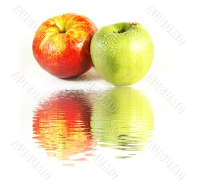 Apples at water