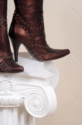 leather female boots