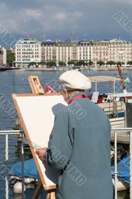 Elderly artist