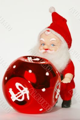 santa claus and red ball