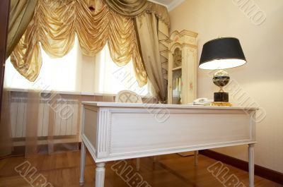 desk, lamp and hours desk, lamp and hours