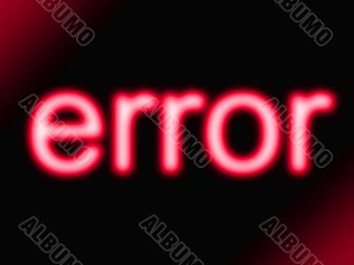 red neon error message