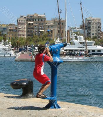 boy with a telescope