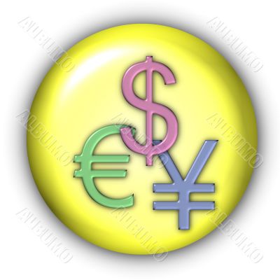 Currency Icon - Dollar, Yen, Euro