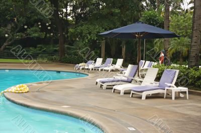 Poolside deck chairs
