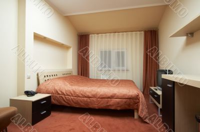 bedroom in red tones