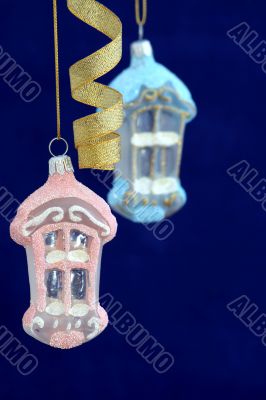 christmas ornaments / background with copy space