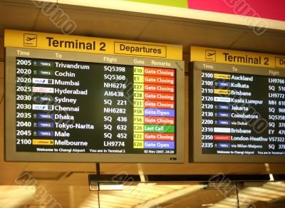 Departure on a screen