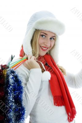 Beautiful woman with gift