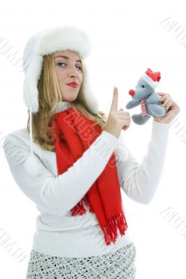 Beautiful woman with gift