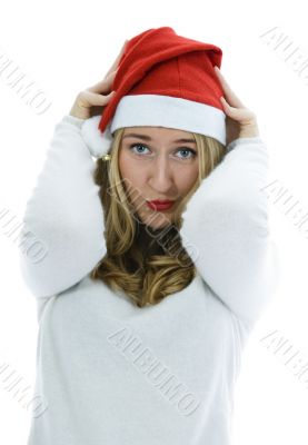 Beautiful woman with red scarf