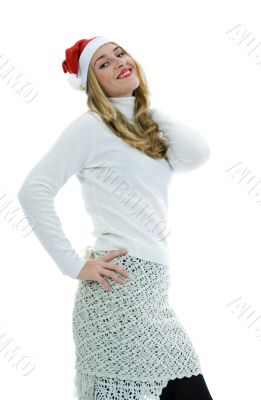 Beautiful woman with red scarf