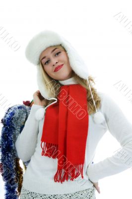 Beautiful woman with gift