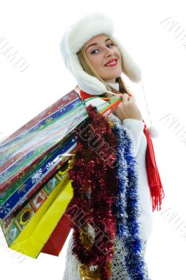 Beautiful woman with gift